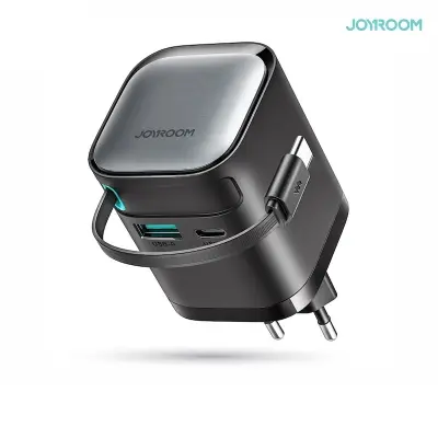 Picture of JOYROOM JR-TCL02 GaN 65W Fast Charger with Retractable Cable  - Black