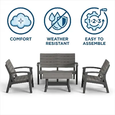 Picture of RFL Boithak Sofa 4 Pcs Set W/O Foam - Grey