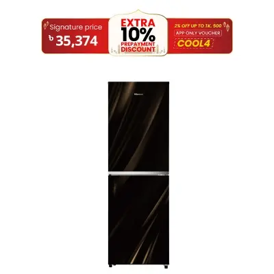 Picture of Hisense 277 Liter Top Mount Frost Glass Door Refrigerator Rose Gold (RTDG276NARG/BD3)