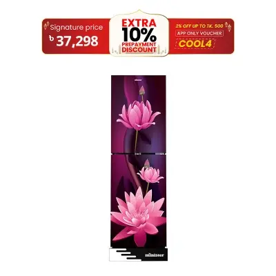 Picture of MINISTER 306 Liter Frost Type Bottom Mount Refrigerator EL Purple Lotus (M-306)