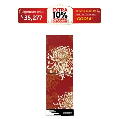 Picture of Minister M-254 Liter Edge Less Frost Type Top Mount Refrigerator Red Spider