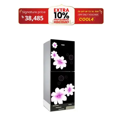 Picture of VISION Glass Door Refrigerator RE-262 Liter Mirror White Purple Top Mount