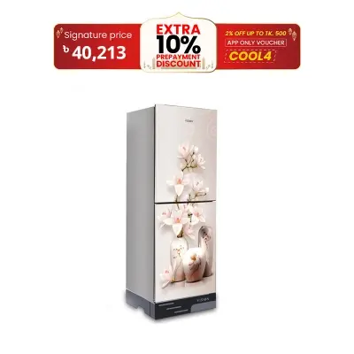 Picture of VISION Glass Door Refrigerator RE-280 Liter Vase W Magnolia Flower Top Mount