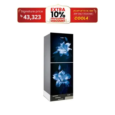 Picture of VISION Glass Door Refrigerator RE-305 Liter Gardenia Lily Top Mount 