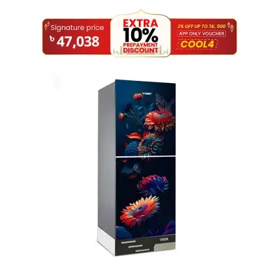 Picture of VISION Glass Door Refrigerator RE-356 Liter Moonlight Lily Top Mount