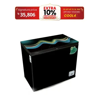 Picture of VISION Glass Door Chest Freezer RE-250 Liter Black Star Sky Line