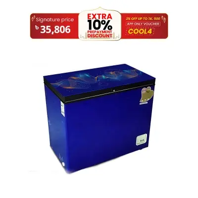 Picture of VISION Glass Door Chest Freezer RE-250 Liter Blue Points Curve