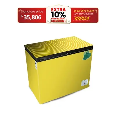Picture of VISION Glass Door Chest Freezer RE-250 Liter Yellow Ball Line