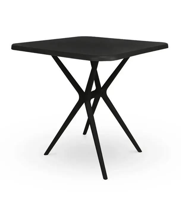 Picture of Restaurant Table Square 4 Seated P/L - Black