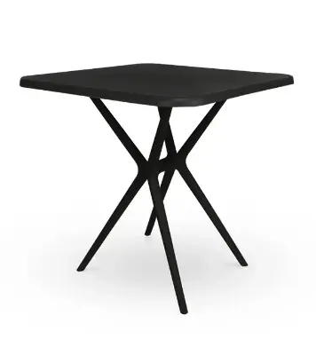 Picture of Restaurant Table Square 4 Seated P/L - Black