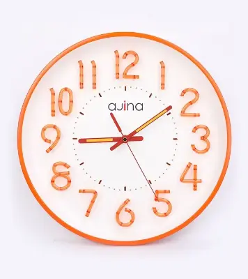 Picture of Ajina Maple Digit Round Wall Clock - Orange