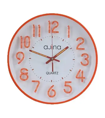 Picture of Ajina Maple Digit Round Wall Clock - Orange