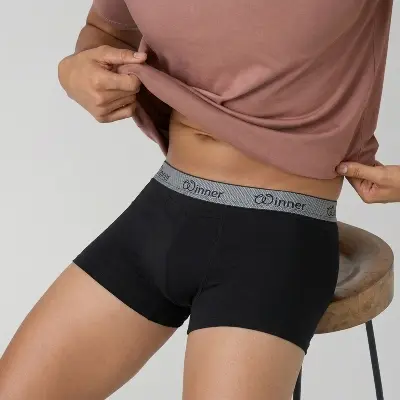Picture of WINNER MEN'S Crew Boxer (2 pcs combo - Black & White)