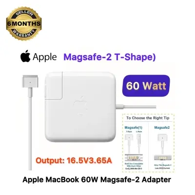 Picture of MacBook Adapter 60W MagSafe-2 T-Type Connector MacBook Model- A1502, A1425 A1435 Series (White)