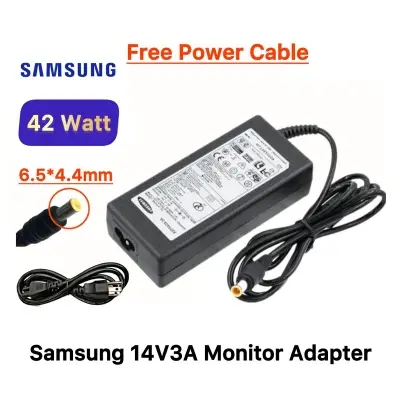 Picture of Samsung Monitor Adapter For Samsung S19A350 SM150 SM1501 SC330 S19A10N, S20B300, S22B150N SyncMaster 2033, 943, 943NW, 943BX, 943N, 943NWX(14V-3A (42W) 6.5mm*4.4mm) 
