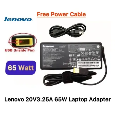 Picture of Lenovo Laptop Adapter For Lenovo G40-70 G40-80 G50 G40 G510 G400 G500 E450 X240S Z501 G405s G505s L440 Yoga 11 Idea pad 300-15 G50-30 T440 Series (20V-3.25A 65W Type-USB) Laptop Adapter (Black)