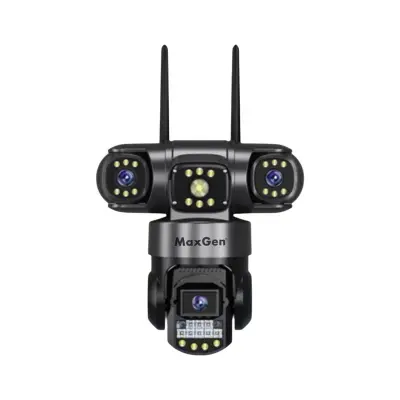 Picture of MaxGen V380 PRO 3 Lens WIFI IP Camera SC28 Outdoor Waterproof 6MP Auto Tracking Color Night Vision Two Way Audio PTZ CCTV Camera (Black,Black)