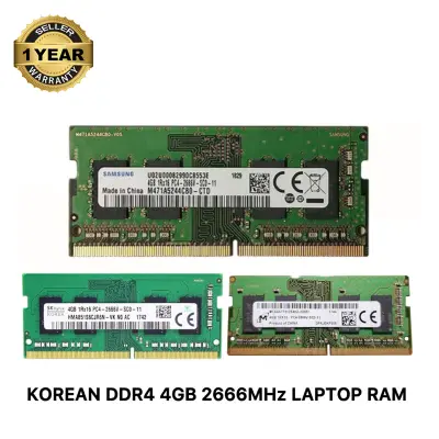 Picture of Samsung SK Hynix Micron 4GB DDR4 2666Mhz PC4-21300 CL19 1.2V 260Pin SO-DIMM Laptop Notebook Ram (Korean) 