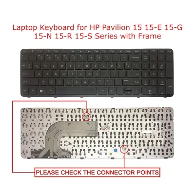 Picture of HP Laptop Keyboard For HP Pavilion 15-e 15-n 15-g 15-r series laptop keyboard black With Frame (Black)