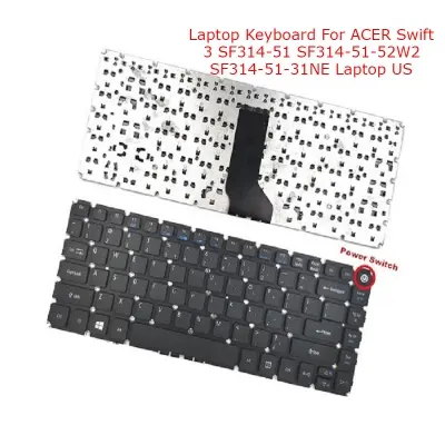 Picture of Laptop Keyboard For ACER Swift 3 SF314-51 SF314-51-52W2 SF314-51-31NE Laptop US (Black)