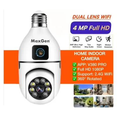 Picture of MaxGen Dual Lens V380 PRO WIFI IP Camera SQ02 4MP Auto Tracking Ai Human Detect CCTV Indoor Surveillance Camera Night Vision Two Way  Voice (White)