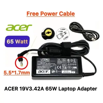 Picture of ACER Laptop Adapter For Acer 4736z 5736z 4741 4710g 4743G 4738 V5-431 4755 4755g 5755 V5-471 E1-470 Series (19V-3.42A 65W 5.5mm*1.7mm) 