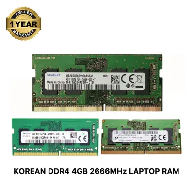 Picture of Samsung SK Hynix Micron 4GB DDR4 2666Mhz PC4-21300 CL19 1.2V 260Pin SO-DIMM Laptop Notebook Ram (Korean) 