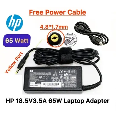 Picture of HP Laptop Adapter For HP V3000 V3700 6520S 6720S DV1000 (4.8*1.7mm) 65W Adapter Compaq 610 615 620 621 530 510 550 Series Yellow Pin 