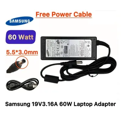 Picture of Samsung Laptop Adapter For Samsung R428 R519 R540 N148 NP300E4A, NP300E5A, NP300E7A NP-RV420 RC410 QX410 SF410 (19V 3.16A 60W 5.5mm*3.0mm) 