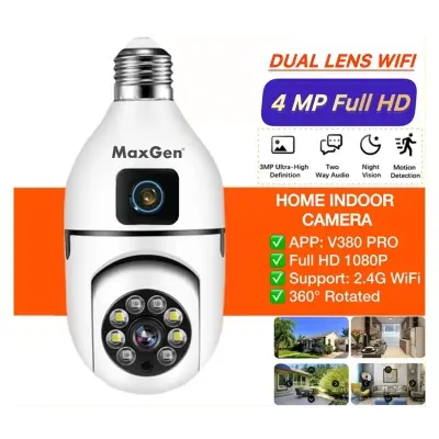 Picture of MaxGen Dual Lens V380 PRO 4MP WIFI IP Camera SQ02 Auto Tracking Ai Human Detect Night Vision Two Way Voice (White)