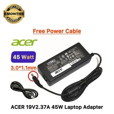 Picture of ACER Laptop Adapter For Acer 19V2.37A (3.0mm*1.1mm) Acer Aspire S7 391 V3-371 Switch12 Chromebook 11 CB3 CB3-111 C3-131 Series Micro Pin Power Adapter (Black)