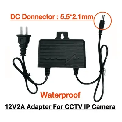 Picture of 12V 2A Outdoor Waterproof AC/DC Power Adapter For CCTV Camera,  IP Camera, Mini UPS (Black)