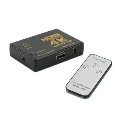 Picture of 4K HDMI Switch 3 In 1 Out with Remote Control – HD Video HDMI Switcher for TV, PC, PS4, Xbox