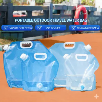 Picture of Outdoor Large Capacity Folding Car Water Bag with Faucet – Portable Camping & Mountaineering Water Bucket