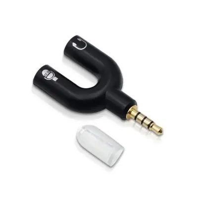 Picture of U-Shaped 3.5mm Audio Splitter Adapter – Headphone & Mic Converter