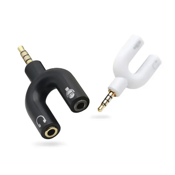 Picture of U-Shaped 3.5mm Audio Splitter Adapter – Headphone & Mic Converter