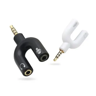 Picture of U-Shaped 3.5mm Audio Splitter Adapter – Headphone & Mic Converter