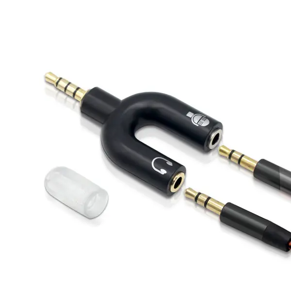Picture of U-Shaped 3.5mm Audio Splitter Adapter – Headphone & Mic Converter