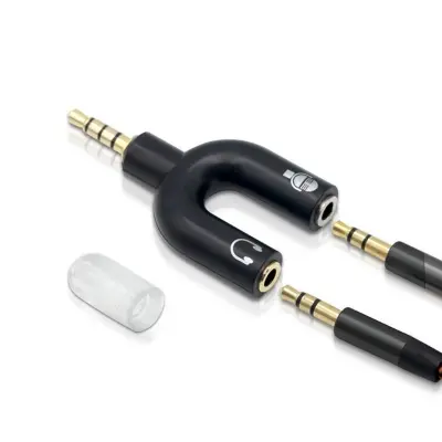 Picture of U-Shaped 3.5mm Audio Splitter Adapter – Headphone & Mic Converter