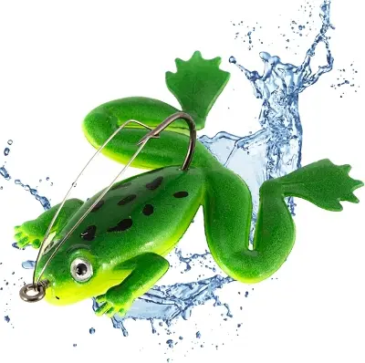 Picture of 2 pcs frog bait for fishing | Fishing Lure | frog Lure | Bang | Shol Fishing Lure | Floating Bait  Realistic Swimbait Topwater Frog Fishing Lure | Floating Bait, Artificial Sofish Fishing Lure for Pike, Trout, Saltwater, Freshwater Aznever