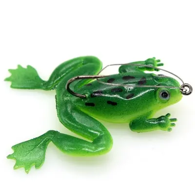 Picture of 2 pcs frog bait for fishing | Fishing Lure | frog Lure | Bang | Shol Fishing Lure | Floating Bait  Realistic Swimbait Topwater Frog Fishing Lure | Floating Bait, Artificial Sofish Fishing Lure for Pike, Trout, Saltwater, Freshwater Aznever