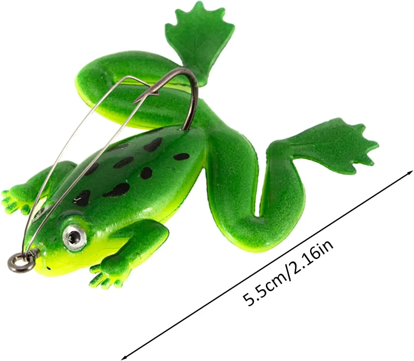 Picture of 2 pcs frog bait for fishing | Fishing Lure | frog Lure | Bang | Shol Fishing Lure | Floating Bait  Realistic Swimbait Topwater Frog Fishing Lure | Floating Bait, Artificial Sofish Fishing Lure for Pike, Trout, Saltwater, Freshwater Aznever
