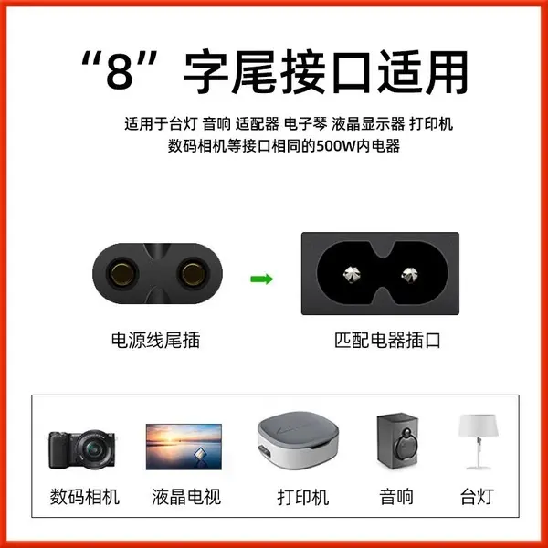 Picture of AC Power Cord Plug GB Plug Power Cable for Multiple devices Charging Fan Cable