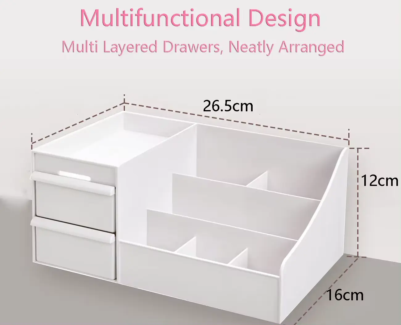 Picture of Plastic Makeup Organizer Drawer Box for Cosmetics, Jewelry & Nail Accessories