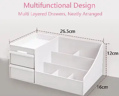 Picture of Plastic Makeup Organizer Drawer Box for Cosmetics, Jewelry & Nail Accessories
