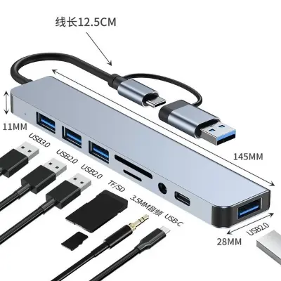 Picture of Type-C/Usb Dual-Head Eight-In-One Docking Station Computer Multi-Interface Multi-Device Compatible High-Speed Transmission Hub