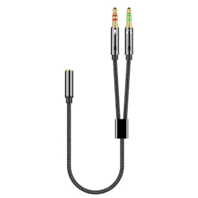 Picture of Desktop Computer Headphone Adapter Cable Microphone Two-In-One Conversion Mobile Phone Headset Splitter Audio One-To-Two