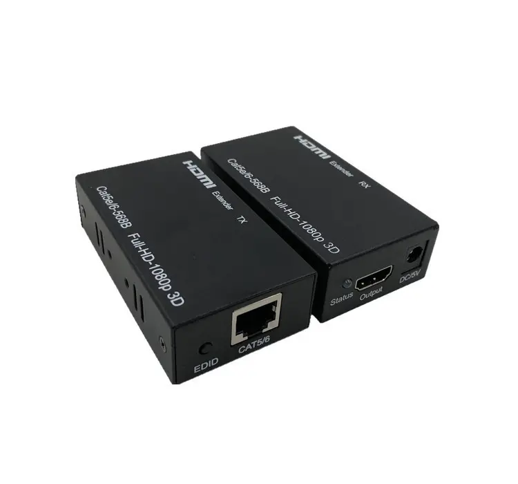 Picture of HDMI Extender 60m Over Cat6 RJ45 Cable 1080P HD Video Signal Booster Kit - HDMI RJ45 Extender