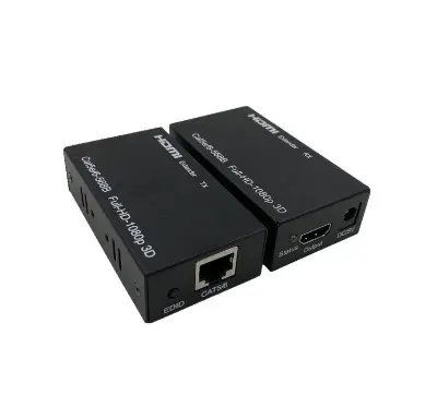 Picture of HDMI Extender 60m Over Cat6 RJ45 Cable 1080P HD Video Signal Booster Kit - HDMI RJ45 Extender