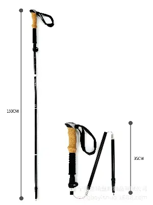 Picture of Black Maker 2701 Adjustable Aluminum Trekking Pole (35-130cm) – Lightweight 290g Hiking Stick